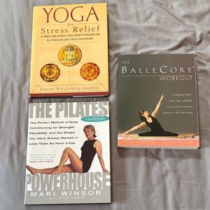 (3) Yoga for Stress Relief + Pilates & Ballet Fitness Book Bundle